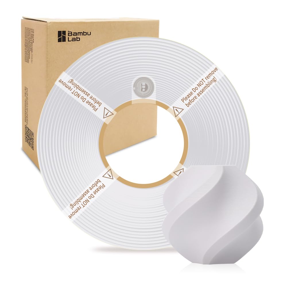 Photo 1 of Bamboo Lab PETG HF Refill Filament 1.75mm High-Speed, Easy to Print, Smooth Texture, Eco Friendly with RFID for Bambu Lab X1, P1,A1 Series 1KG (2.2lbs) Exclude Spool +/- 0.03mm (White 33100)