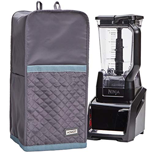 HOMEST Quilted Blender Dust Cover with Accessory Pocket Compatible with Ninja Foodi, Grey