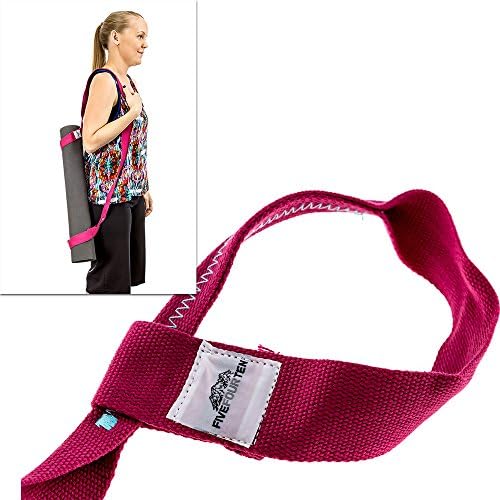 Yoga Mat Strap for carrying Yoga Mats of any kind &amp; size. Replaces Yoga Mat bags and prevents bacteria growth &amp; Included) - FiveFourTen - Pink