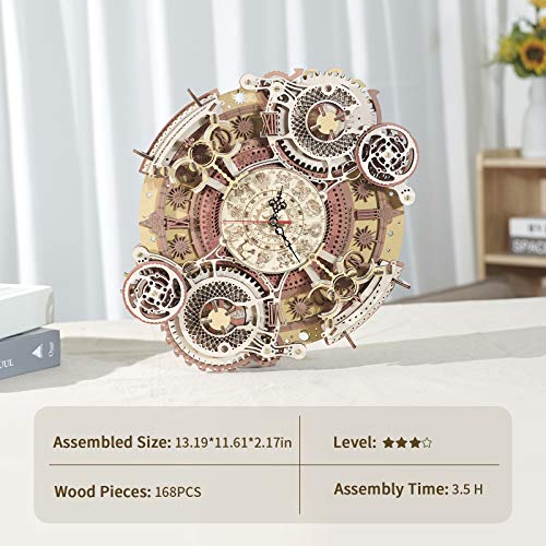 ROKR Clock 3D Wooden Puzzles Mechanical Building for Adults Model Building Kits Adults ROKR Clock 3D Wooden Puzzles Mechanical Building for Adults Model Building Kits Adults