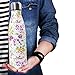 Y-Chen Double Walled Stainless Steel Vacuum Water Bottle, Portable Travel Sports Leak-Proof No Sweat Cola Shape Bottle Keep You Drink Cold & Hot,17oz(500ml) Purple Flower