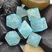 Cusdie 7Pcs/Set Polyhedral Dice Set Translucent Clouds DND Dice Set D&D Dice for Dungeons and Dragons RPG Game (Blue)