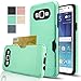 Samsung Galaxy J7 Case with HD Screen Protector,(Not Fit J7 2016) AnoKe[Card Slots Holder][Not Wallet] Plastic TPU Hybrid Shockproof Heavy Duty Case for Samsung Galaxy J7 J700 2015 KC2 Mint
