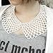kilofly White Faux Pearl False Collar Necklace, Lili, with Rhinestone Cat Pin