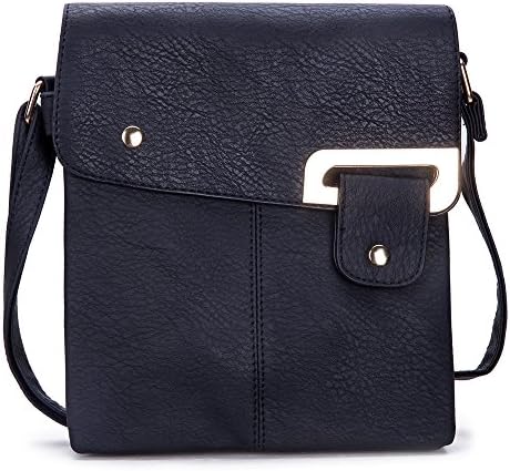 GLITZALL Crossbody Bag Small Satchel Faux Leather Wallet Cute Case School Messenger Bag (Black)