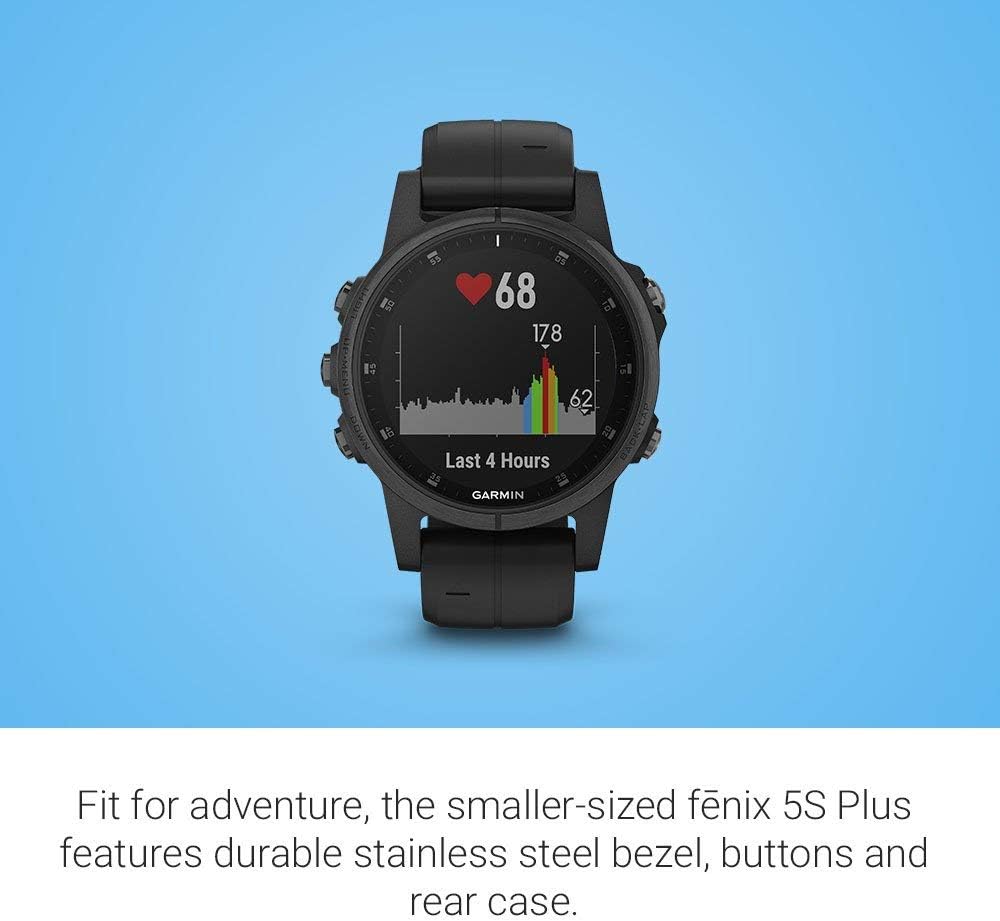 Garmin Fenix 5s Plus, Smaller-Sized Multisport GPS Smartwatch, Features Color TOPO Maps, Heart Rate Monitoring, Music and Garmin Pay, Black (Renewed): GPS & Navigation