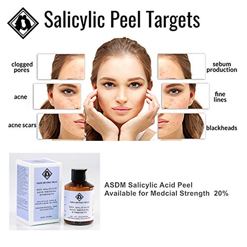 ASDM Beverly Hills Salicylic Acid Peel 20 2oz 60ml, Made IN USA, Vegan