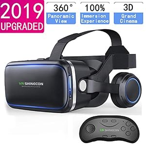 VR Headset with Remote Controller,HD 3D VR Glasses Virtual Reality Headset for VR Games & 3D Movies, VR Headset for…