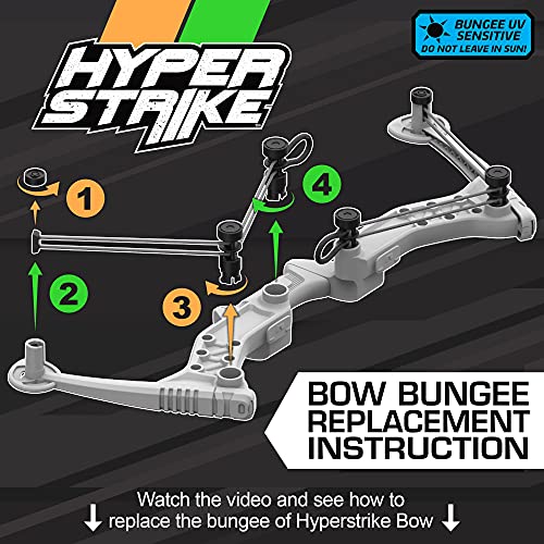 Zing HyperStrike Bow Bungee Replacement and Arrow Refill Pack, Includes 2 Green HyperStrike