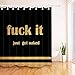 LB Fuck IT Get Naked Shower Curtain Bathroom Set Black Gold Funny Shower Curtains for Adult Bathroom Decor with Hooks Polyester Fabric 72x72 inch Waterproof