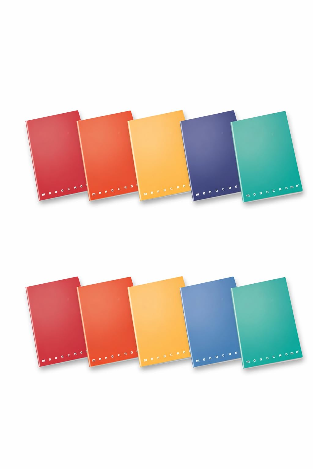 Pigna, Monochrome Mini Notebooks, 1R Interior, Ruled, Mini Size 12x17cm, 80g, Assorted Covers, 10