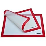 Kingstar Non Stick Silicone Baking Mat Set of 2 Half Sheet Pan Size, Heat Resistant Liners for Toaster Oven, Pizza, Salmon, Vegetables, Macarons (16-5/8