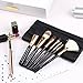 Makeup Brushes Zoreya Travel Makeup Brush Set With Case Black Cosmetic Foundation Powder Eyes Fan Brushes Rose Gold Wood Handle Synthetic Hair Hypoallegenic Makeup Brushes For Beginners