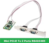 Wresetly Mini PCIe 2 Port RS422 RS485 Serial DB9 Half Size I/O Card 17V352 view 3