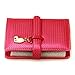 DEEZOMO DKER Women's High Quality PU Leather Credit Card Holder with 26 Card Slots - Size 4.5 X 3.2 X 0.7 Inches - Pink