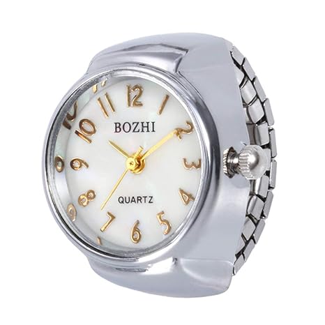 Cramberdy Unisex Ringuhr Fingeruhr Uhrenring silberfarbe Uhr Damen Armbanduhr Mädchen Mode Analog Quarzuhr Frauen Uhren Damen