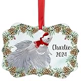 White Halfmoon Betta Fish Christmas Ornament 2024