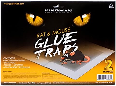 Kingman Rat Mouse Rodent Insect Pests Glue Traps (Flat) - Professional Strength & Non-Toxic (2traps/pk)