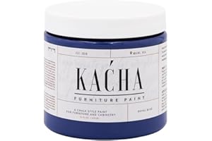 Kacha Furniture Paint | Blue Chalk Style Paint for Furniture, Cabinets, and Crafts | Pint -16 oz | Royal Blue | Low VOC | Matte | (Topcoat Required)