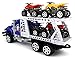ATV Transporter Trailer Children's Friction Toy Truck Ready to Run w/ 4 Toy ATVs, No Batteries Required (Colors May Vary)