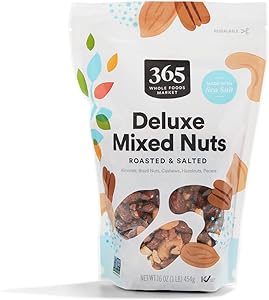 365 by Whole Foods Market, Roasted Salted Deluxe Mixed Nuts, 16 Ounce