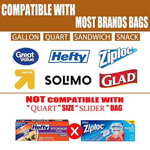 Food Storage Bag Holders, guiogc Bamboo Ziplock Bag Organizer for Drawer, Baggie Organizer Compatible with Gallon, Quart, Sandwich, Snack and Variety Size Food Bags (4 PCS)