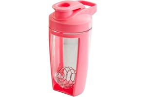 Moonlight Makers Pink 16oz Protein Shaker Bottle with Steel Whisk Ball, Leakproof Gym Bottle, Shaker Cups for Protein Shakes, Dishwasher Safe, Fitness Gifts, Preworkout Drink Mixer