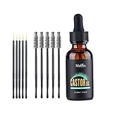 Pure Castor Oil,Mabox Eyelash Serum Advanced Eyelash Grower Eye Makeup Body Essential Oils with 10 Eyelash Brushes
