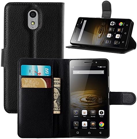 Lenovo Vibe P1m Case, Zeeeda Pu Leather Wallet Flip Stand Case Cover for 5.0" Lenovo Vibe P1m (Black)