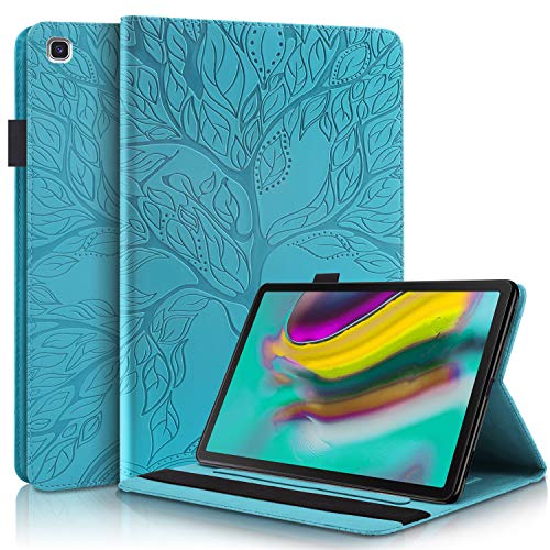 Succtop Galaxy Tab S5e 2019 PU Leather Cover Wallet Folio Flip Stand Cover Stand Function Tablet Protector with Pen Holder Function for Samsung Galaxy Tab S5e SM-T720/SM-T725 2019 Blue