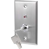 uxcell Key Switch On-Off Exit Switches Emergency Door Release SPST for Access Control w DC 12V Red LED Indicator
