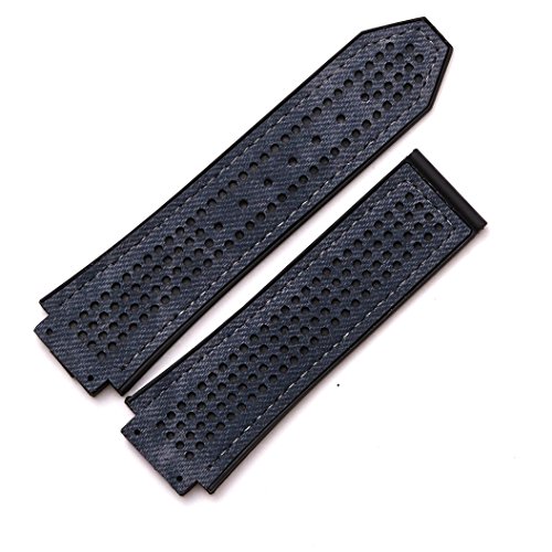 Genuine Soft Cowhide Leather Watch Band Strap for Big Bang Replacement 25X19mm Canvas Wristband