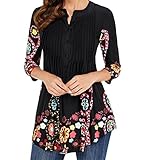 Forthery Women Blouse 3/4 Sleeve Floral Tunic Tops Summer Shirts Clearance Sale