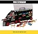 TOYTHRILL Super Transport Truck Carrier Toy - Plastic Transporter/Case - Includes 10 Die-Cast Mini Cars, Mini Semi-Truck, 16 Assorted Road Block Accessories - Holds Over 40 Cars