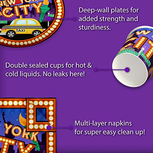 New York City NYC Birthday Party Supplies Set Plates Napkins Cups