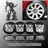 Transformers Decepticon 4 Pcs Wheel Emblems High Quality - 60mm/ 2.36