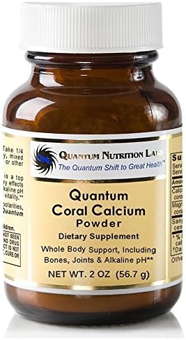 Quantum Coral Calcium Powder, 4oz (88 Servings) (2 Bottles) Premier Research Coral Legend - Ideal Whole Body Support, Especially for The Bones, Joints, Teeth and an Alkaline pH