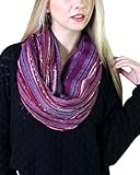 Anika Dali Festival Bliss Shimmer Infinity Scarf, Boho Loop Shawl (Purple Bliss)