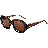 ZENOTTIC Trendy Polarized Sunglasses for Women: Designer Hexagon Sun Glasses for Ladies - Retro shades with UV400 Protection