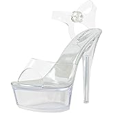 Fantoesay Women's Clear Sexy High Heeled Platform Sandals-Stiletto Heels Casual Dance Party Sandals