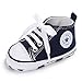 Sakuracan Baby Shoes Boys Girls Toddler High-Top Ankle Canvas Sneakers Soft Sole Newborn Infant First Walkers Crib Shoes（ 0-6 Months Infant，A-Navy