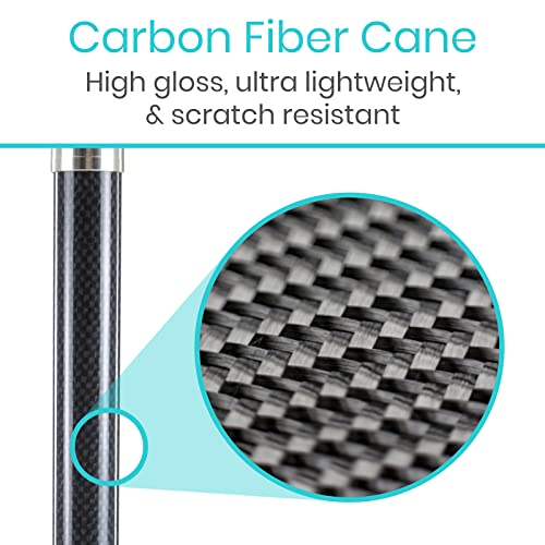 Vive Carbon Fiber Walking Cane with Quad Base Lightweight Stick for