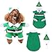 SCENEREAL Christmas Dog Costumes with Hat Cute Santa Claus Pet Clothes Suit Xmas Outfits for Small Medium Dogs Cats Puppy Cosplay Holiday Gifts, Green Small