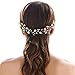 Edary Wedding Hair Vine Bridal Leaves Hair Accessories Pearl Hair Wreath for Women and Girls (Gold)