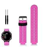 Feskio Accessory Air Hole Style Soft Silicone Replacement Strap Watch Band with Tools Designed for Garmin Forerunner 220/230/235/630/620/735XT Sports GPS Running Watch Strap