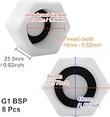 HLIWS 8 Pcs G1 BSP Drain Cap Blank Cap with Gasket Female Threaded view 2