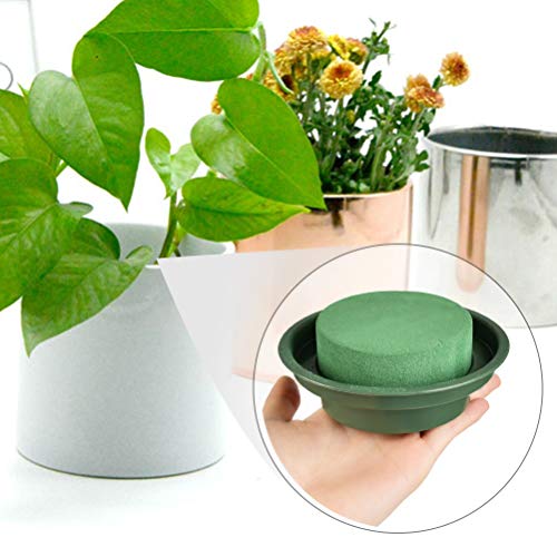 BUYGOO 10 Pcs Flower Arrangement Kit, Floral Foam Green Round Wet Foam Block for Flower Arranging Props, Wedding Party Decoration, Table Ornament, Florist Supplies - Thumbnail 4