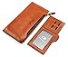 Pidengbao Women's Long Solid Zipper Hasp Clutch Wallet Dark Coffee