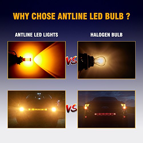 image for ANTLINE Newest 3157 LED Bulb Amber Yellow (2 Pack), 9-30V Super Bright
