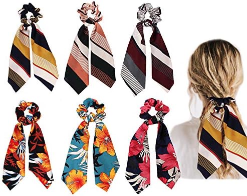 Amazon Com Codohi 6 Pcs Chiffon Hair Scarf Hair Ties With